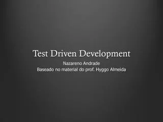 test driven development