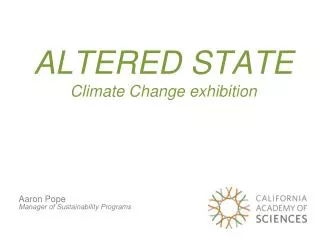 ALTERED STATE Climate Change exhibition