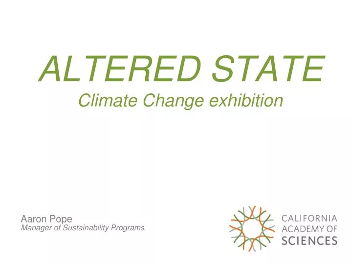 altered state climate change exhibition