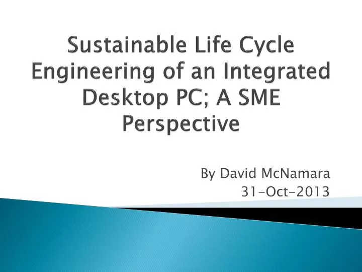 sustainable life cycle engineering of an integrated desktop pc a sme perspective
