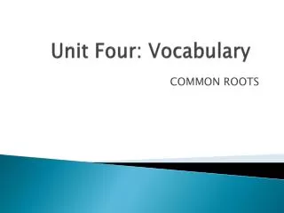 unit four vocabulary