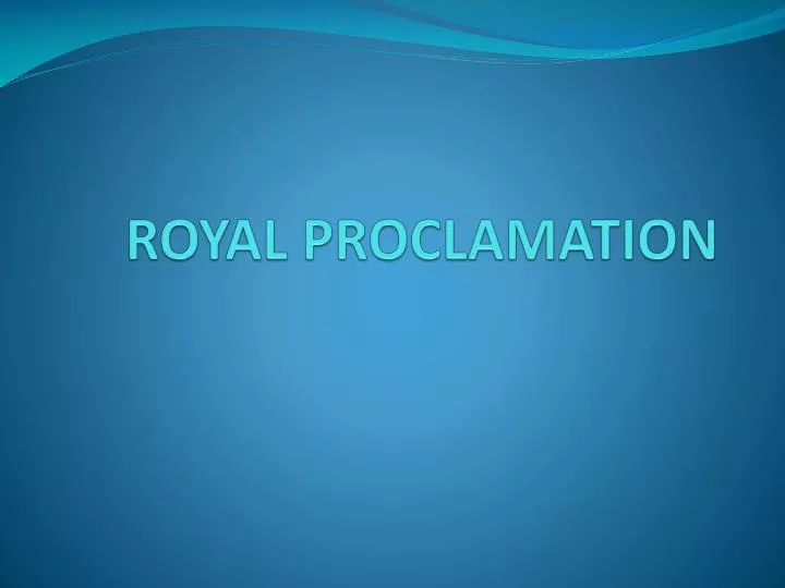 royal proclamation