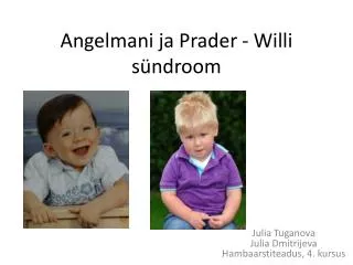 angelmani ja prader willi s ndroom