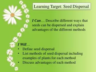 Learning Target: Seed Dispersal