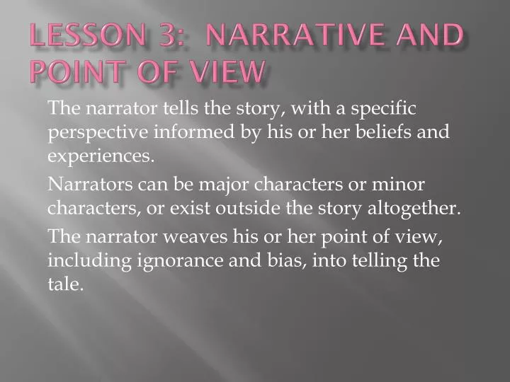 lesson 3 narrative and point of view