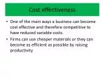 Cost effectiveness - slide 1