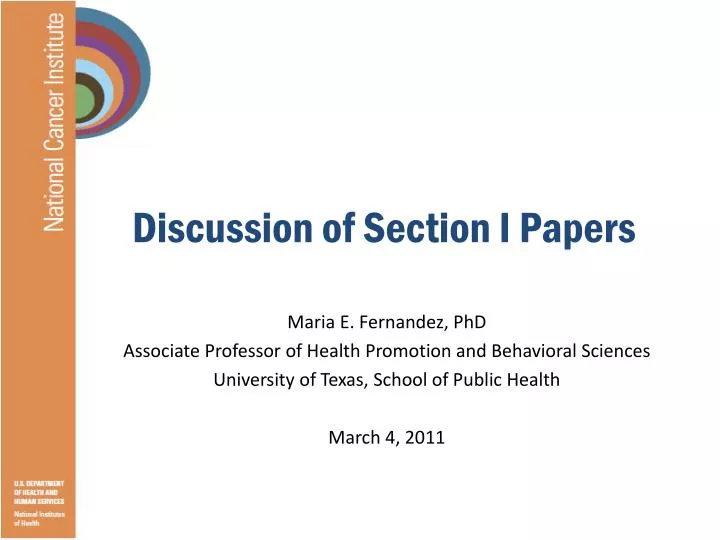 discussion of section i papers