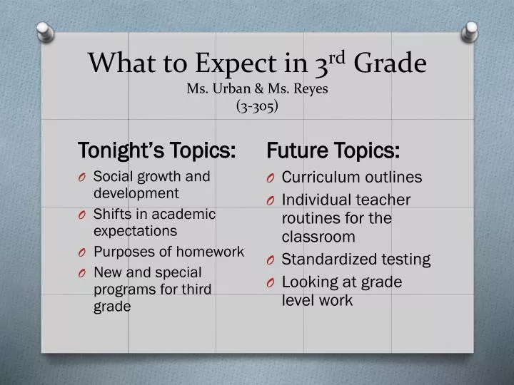 what to expect in 3 rd grade ms urban ms reyes 3 305