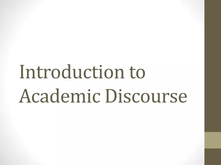 introduction to academic discourse