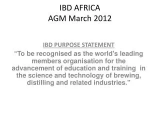 IBD AFRICA AGM March 2012