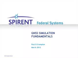 GNSS SIMULATION FUNDAMENTALS