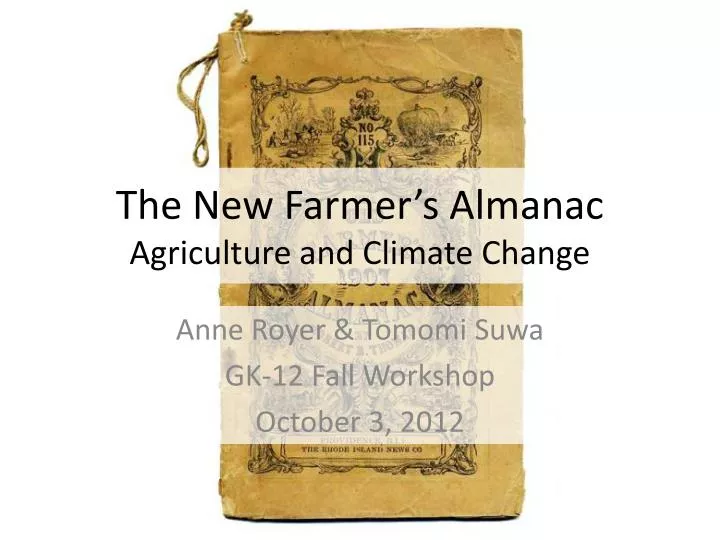 the new farmer s almanac agriculture and climate change