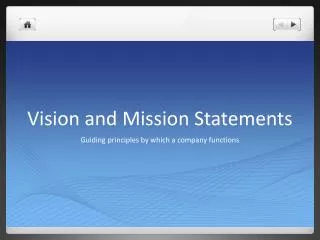 Vision and Mission Statements