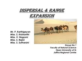 DISPERSAL &amp; RANGE EXPANSION