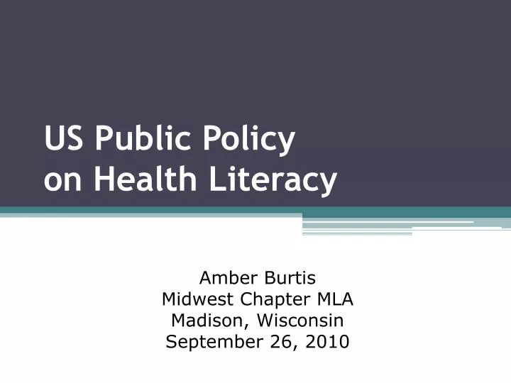 us public policy on health literacy