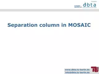 Separation column in MOSAIC