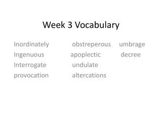 Week 3 Vocabulary