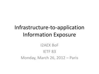 Infrastructure-to-application Information Exposure