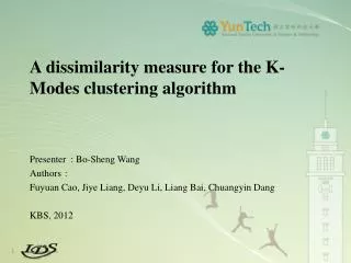 A dissimilarity measure for the K-Modes clustering algorithm