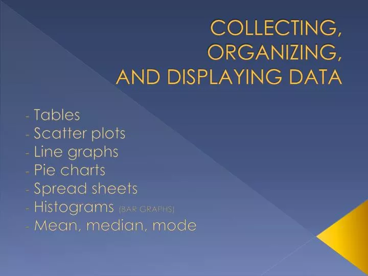 collecting organizing and displaying data