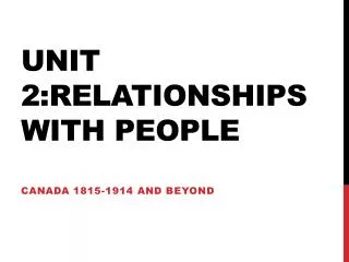 Unit 2:Relationships with People