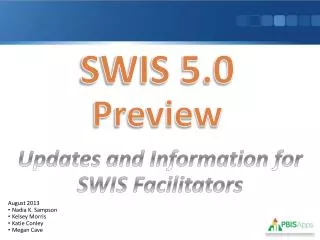 SWIS 5.0 Preview