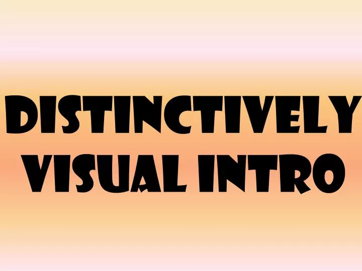 distinctively visual intro