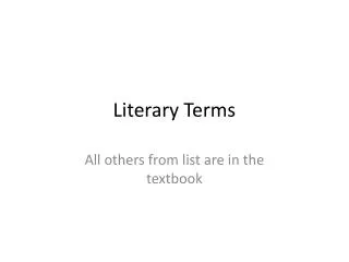 literary terms