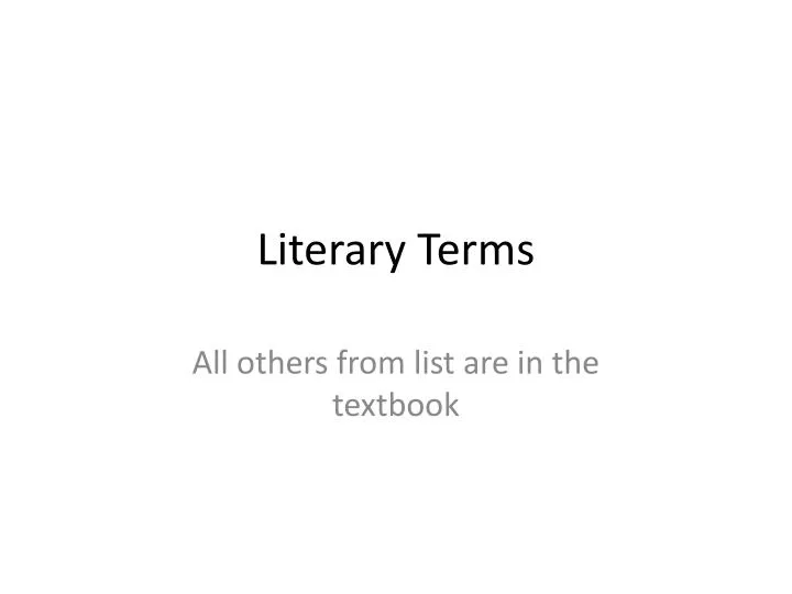 literary terms