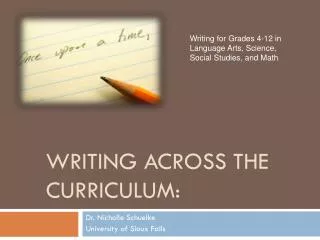 Writing Across the Curriculum: