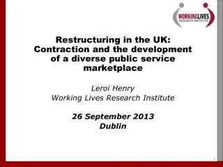 Restructuring in public services in UK Overview