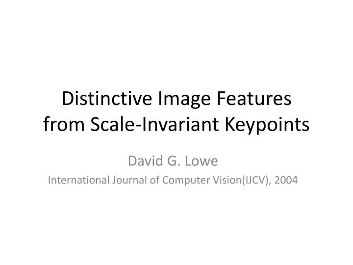 distinctive image features from scale invariant keypoints