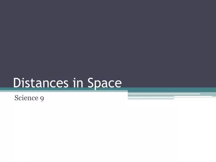 distances in space