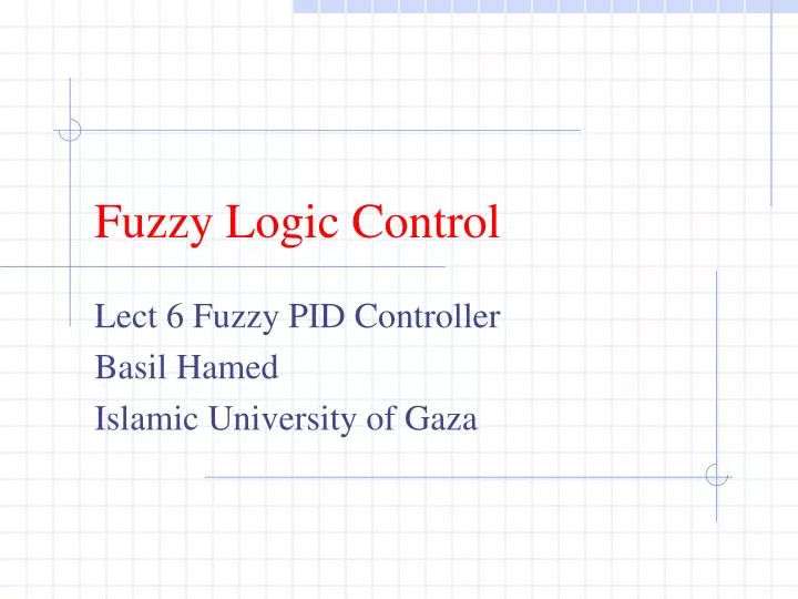 fuzzy logic control