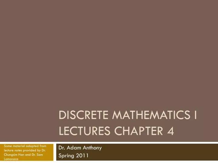 discrete mathematics i lectures chapter 4