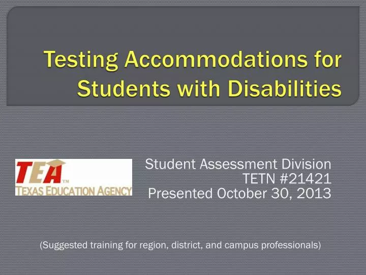 testing accommodations for students with disabilities