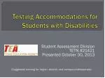 Testing Accommodations for Students with Disabilities - slide 1