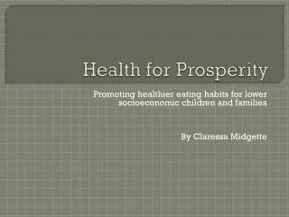 Health for Prosperity