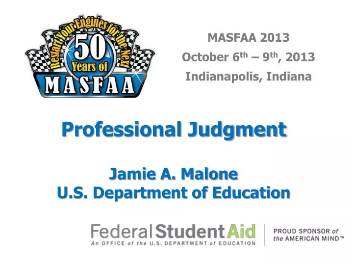 professional judgment jamie a malone u s department of education