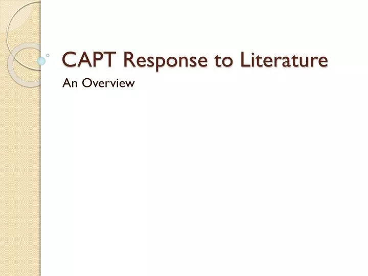 capt response to literature
