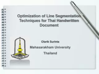 Optimization of Line Segmentation Techniques for Thai Handwritten Document