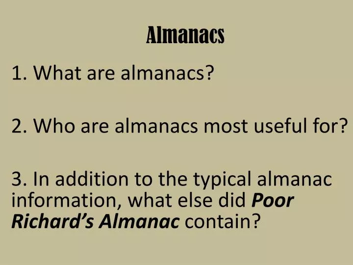 almanacs