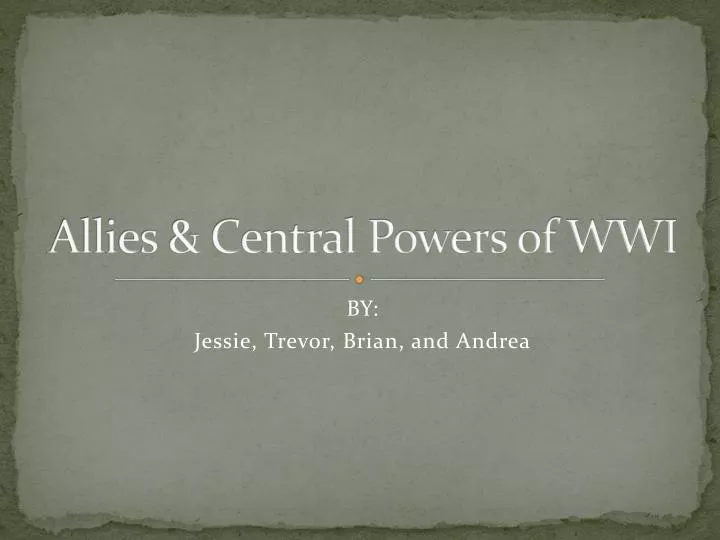 allies central powers of wwi
