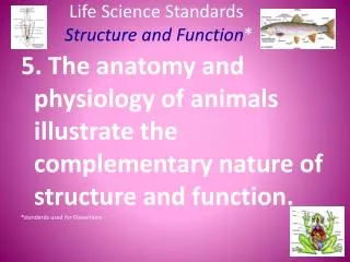 Life Science Standards Structure and Function *