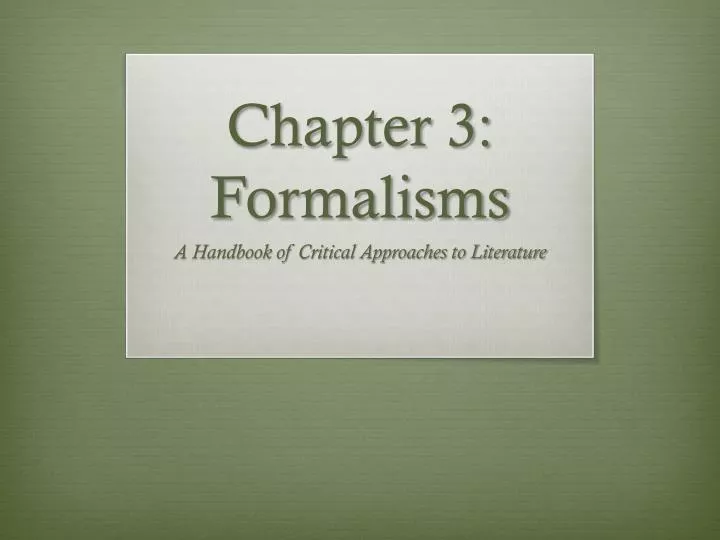 chapter 3 formalisms