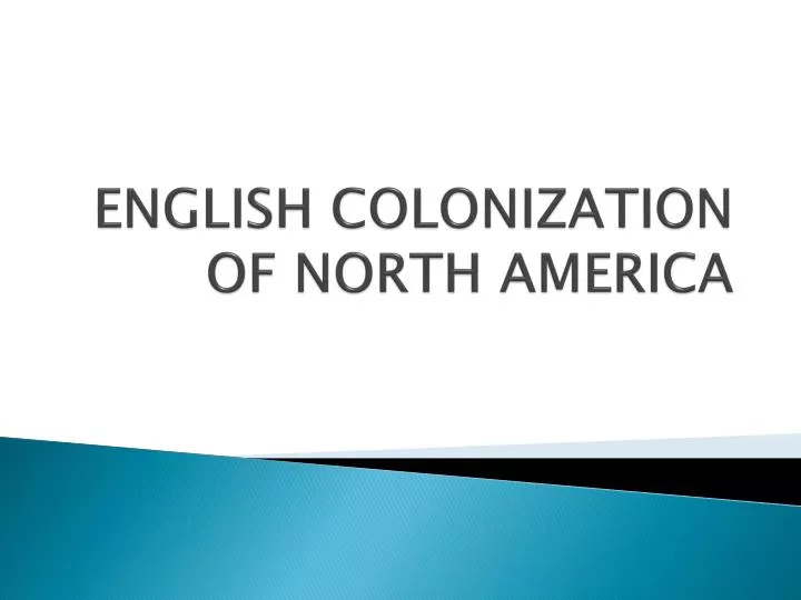 english colonization of north america