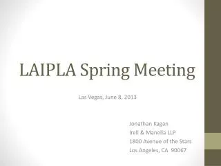 LAIPLA Spring Meeting