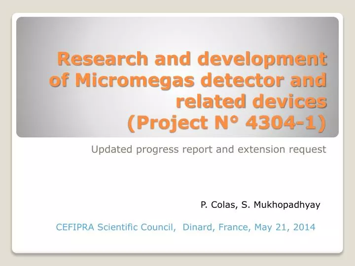 research and development of micromegas detector and related devices project n 4304 1