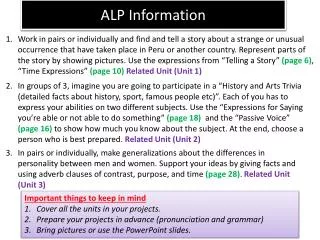 ALP Information