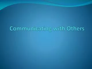 communicating with others